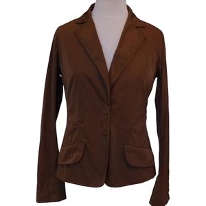 Lida Baday Low Sheen Satin Chocolate Brown Blazer- Sz. 6